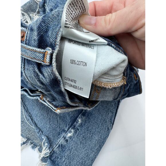 AGOLDE Womens Distressed Cutoff Denim Shorts - Picture 5 of 5